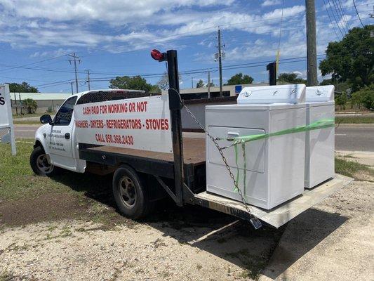 Washer and Dryer on Jack's truck.