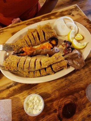 Large whole catfish plate