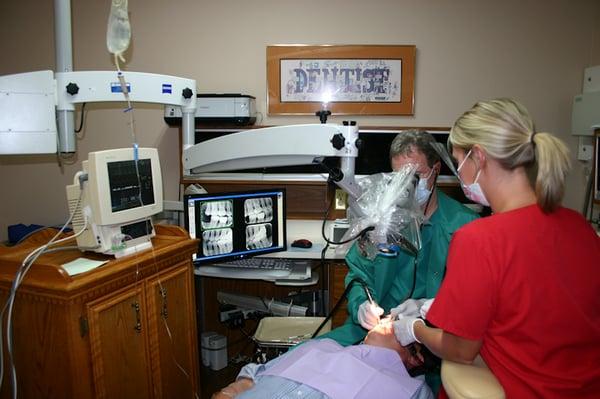 Dr. Randy Daniel treats a patient.