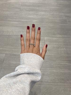 Gel Manicure in Glossy Red