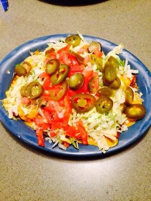 Rudy's original enchiladas with chorizo extra lettuce tomato and jalapeño. Glad to be home!