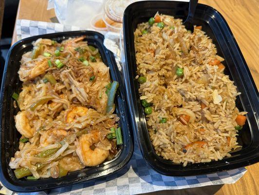 Pad Thai and vegetable fried rice.