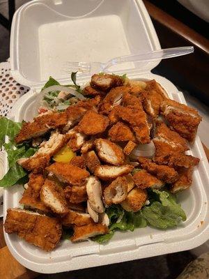 Fried chicken salad