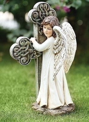 11.75"H ANGEL FACING CROSS