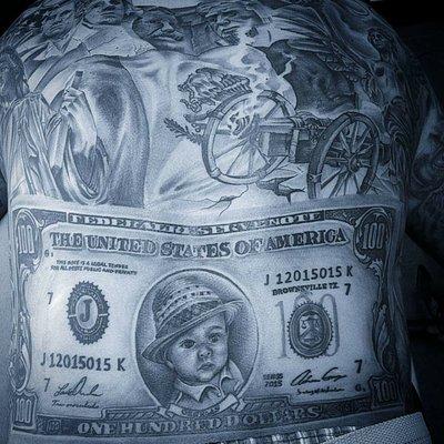 Custom 100 dollar bill with babies portrait