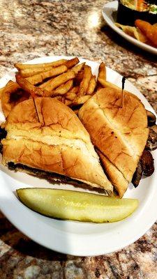 The Shamrock sandwich with fries.