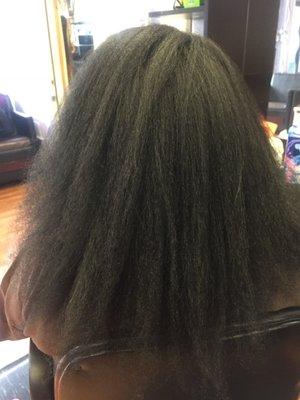 Owner blow dried after a great deep conditioning and wash