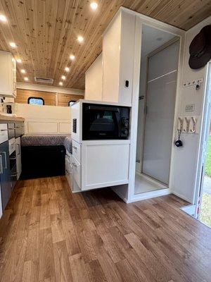 Sheet vinyl flooring in camper