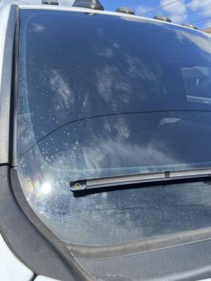 Windshield water marks all over not wiped at all