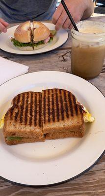 Club Sandwich on a Bagel and Guac Star sandwich