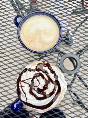 Milky Way cappuccino and lavender latte with oat milk.