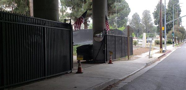 Entrance, under the 101 freeway.