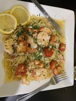 Lobster and shrimp scampi