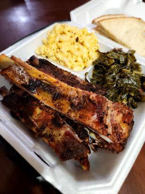 Plate from Bite Down BBQ food truck, Archer & 34th. Look at those ribs. You know there's good smoke flavor. I enjoyed & will be back