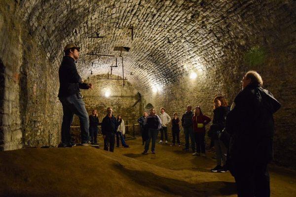 In one of the tunnels.