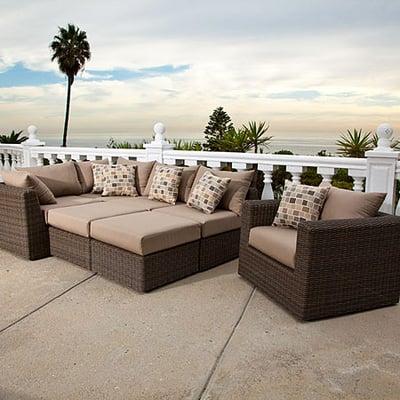 Patio furniture photographed for Costco at a Malibu Beach House. Advertising product photography in Los Angeles.