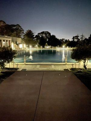 The Hotel Del Monte pool at night - November 12, 2021.