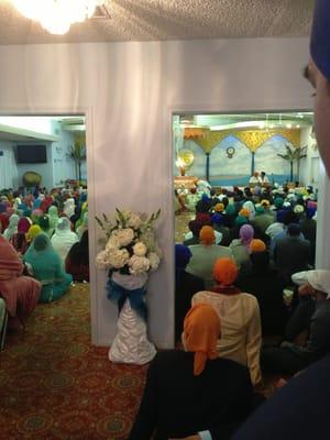 The ceremony hall during a wedding.