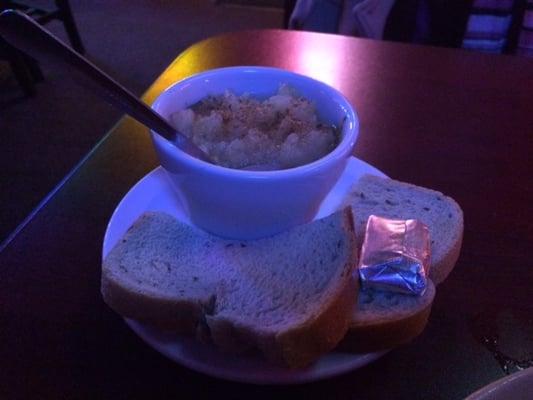 Bowl of cold applesauce that comes with the goulash.