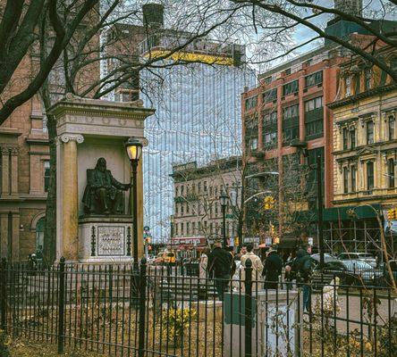 Small park in front of Cooper Union