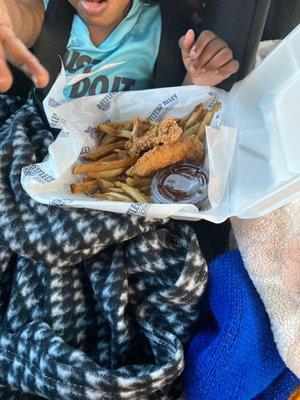 Chicken strips and Fresh Hand Cut Fries