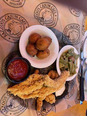 Shrimp & Catfish Combo with Green Beans and Hush Puppies