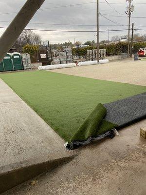 synthetic grass installation