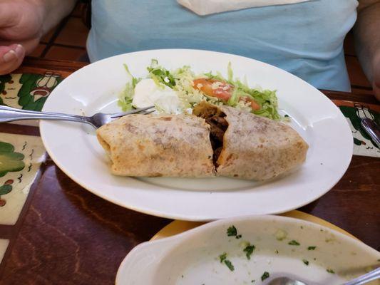 Large steak burrito