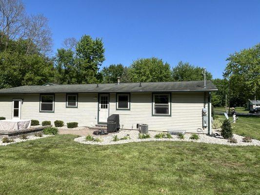 This is the back of the house with all new Plants.