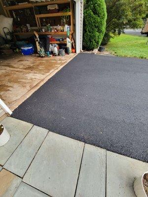 Smooth edges right up to our walkway and garage