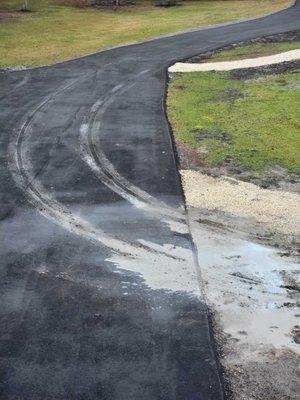 They left this wet concrete / dye mess on my 4 week old drive way. This caused permanent staining