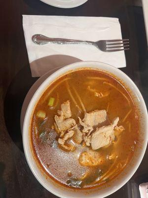 Lemon grass Tom Yum Noodle Soup with chicken