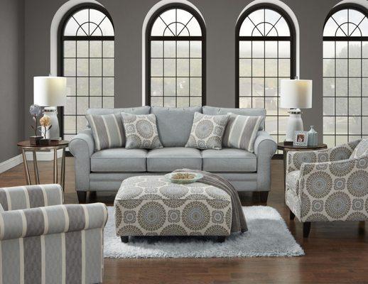 Grande Mist by Fusion Sofa and loveseat $999 chairs $399 ottoman $299