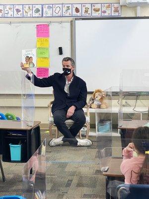 The day the California Governor visited BP and read to my kids' 1st grade class was cool. Resilient to Covid, Gov Newsom acknowledged us.