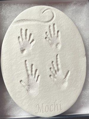 Ceramic memorial paw print for bearded dragon