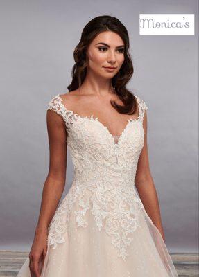 Gorgeous A-Line wedding dresses in stock!  Shop at Monica's!!!