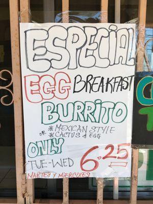 Menu - Breakfast Special.