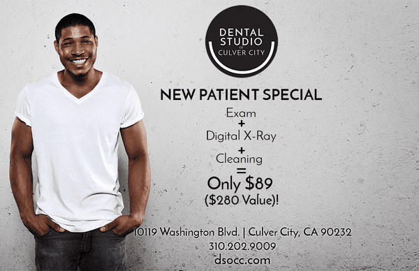 Take advantage of our amazing new patient special! Call us today at 310-202-9009. Did we mention there is FREE PARKING?!