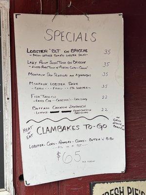 Specials Menu