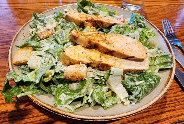 Blackened chicken caesar salad