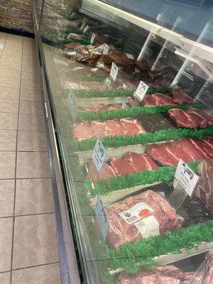 Not the best photo, but a small shot of their meat counter!