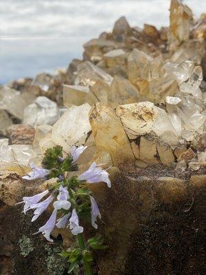 Beautiful quartz in front of the gift shop at Wegner's Crystal Mine