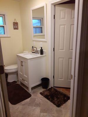 Our new full master bathroom with two entry ways!