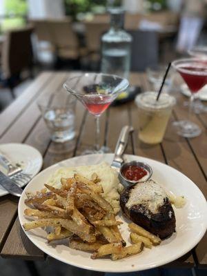 Parmesan Truffle Fries with Mashed Potatoes & Filet Mignon