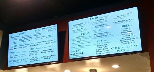 Menu screens