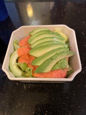 Avocado salad with ginger dressing