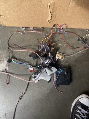 All of the bad wiring that was removed.