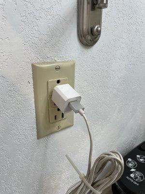 Plugs don't stay in the wall, bottom outlet had a broken piece of metal in it and was not useable