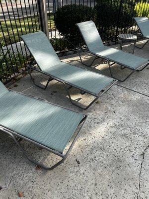 complete refinish chaise lounges for HOA.