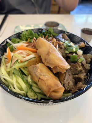 First visit to the latest viet spot in west Seattle...The vermicelli bowl with grill pork and egg roll